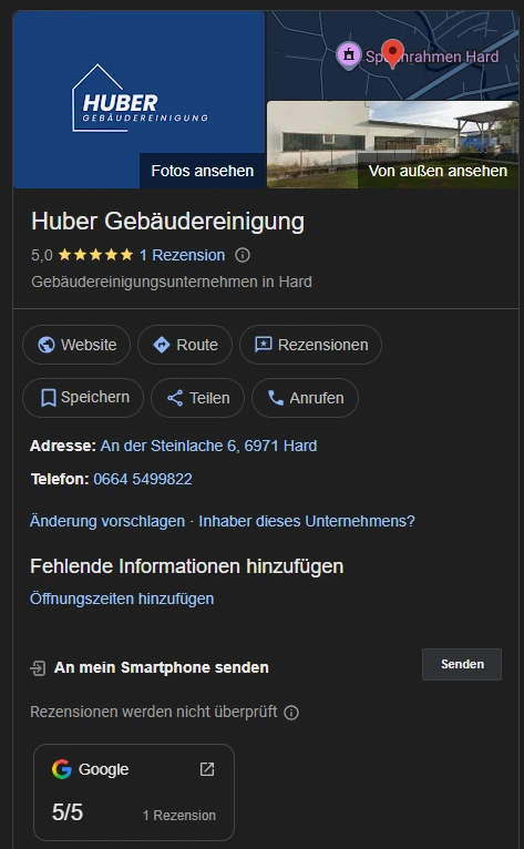 Huber Gebäudereinigung Website